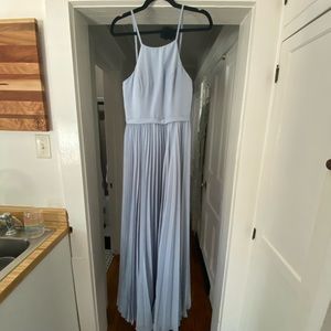 Azazie dusty blue bridesmaid dress